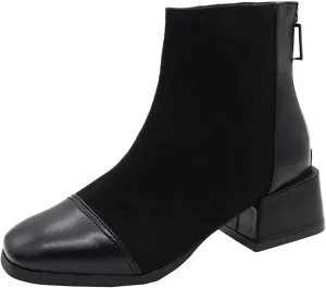 Womens Wide Width Western Booties And Ankle Boots Ankle Booties Womens Dress Boots Ankle Low Heel Shoe Boots for Women Low Heel Women's Navy Blue Ankle Boots