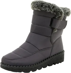 Womens Winter Boots Waterproof Fuzzy Boots Fleece Insulated Fur Boots Work Warm Outdoor Boots Teens Winter Boots