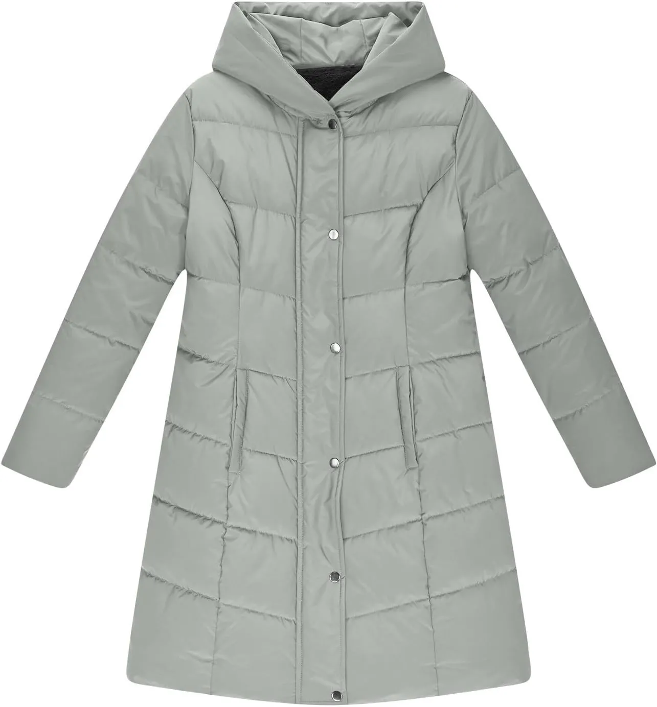 Womens Winter Coats Fleece Lined Down Jacket Thicken Puffer Coat Warm Quilted Jackets Heavyweight Button Outerwear