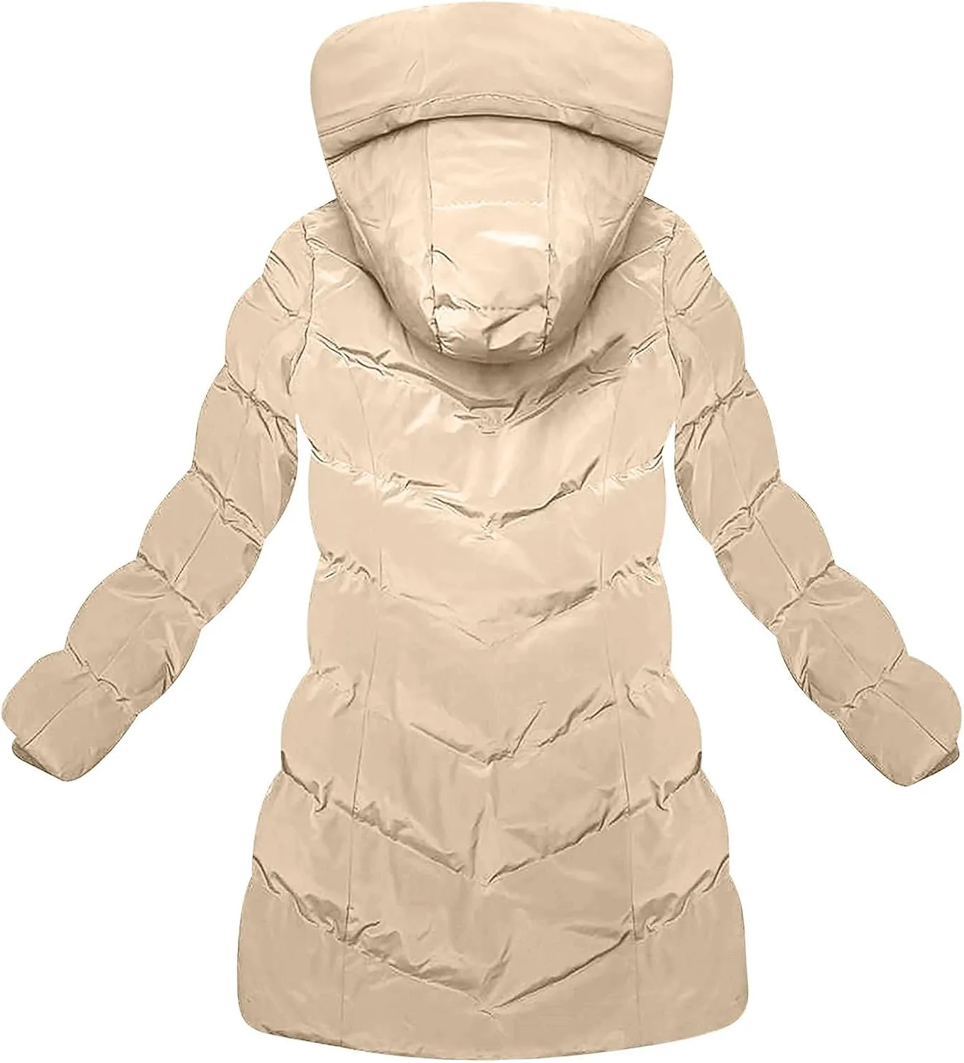 Womens Winter Coats Fleece Lined Down Jacket Thicken Puffer Coat Warm Quilted Jackets Heavyweight Button Outerwear