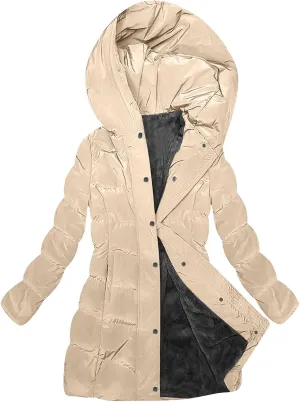Womens Winter Coats Fleece Lined Down Jacket Thicken Puffer Coat Warm Quilted Jackets Heavyweight Button Outerwear