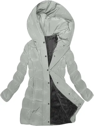 Womens Winter Coats Fleece Lined Down Jacket Thicken Puffer Coat Warm Quilted Jackets Heavyweight Button Outerwear