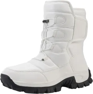 Womens Winter Snow Boots Waterproof Shoes Comfortable Hiking Tennis Booties Furry Mid Calf Fur Lined Winter Boots