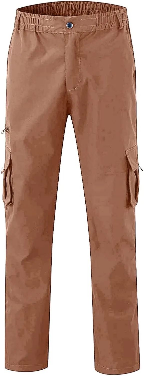 XIAXOGOOL Cargo Jogger Pants for Men Plus Size Low Rise Elastic Waist Button Work Pants Loose Athletic Tactical Pants Trouser