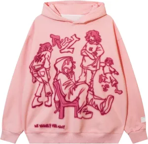 Y2k Hoodie for Women Men Fashion Carton Hoodie Retro Vintage Casual Hip Hop Long Sleeve Halajuku Sweatshirt