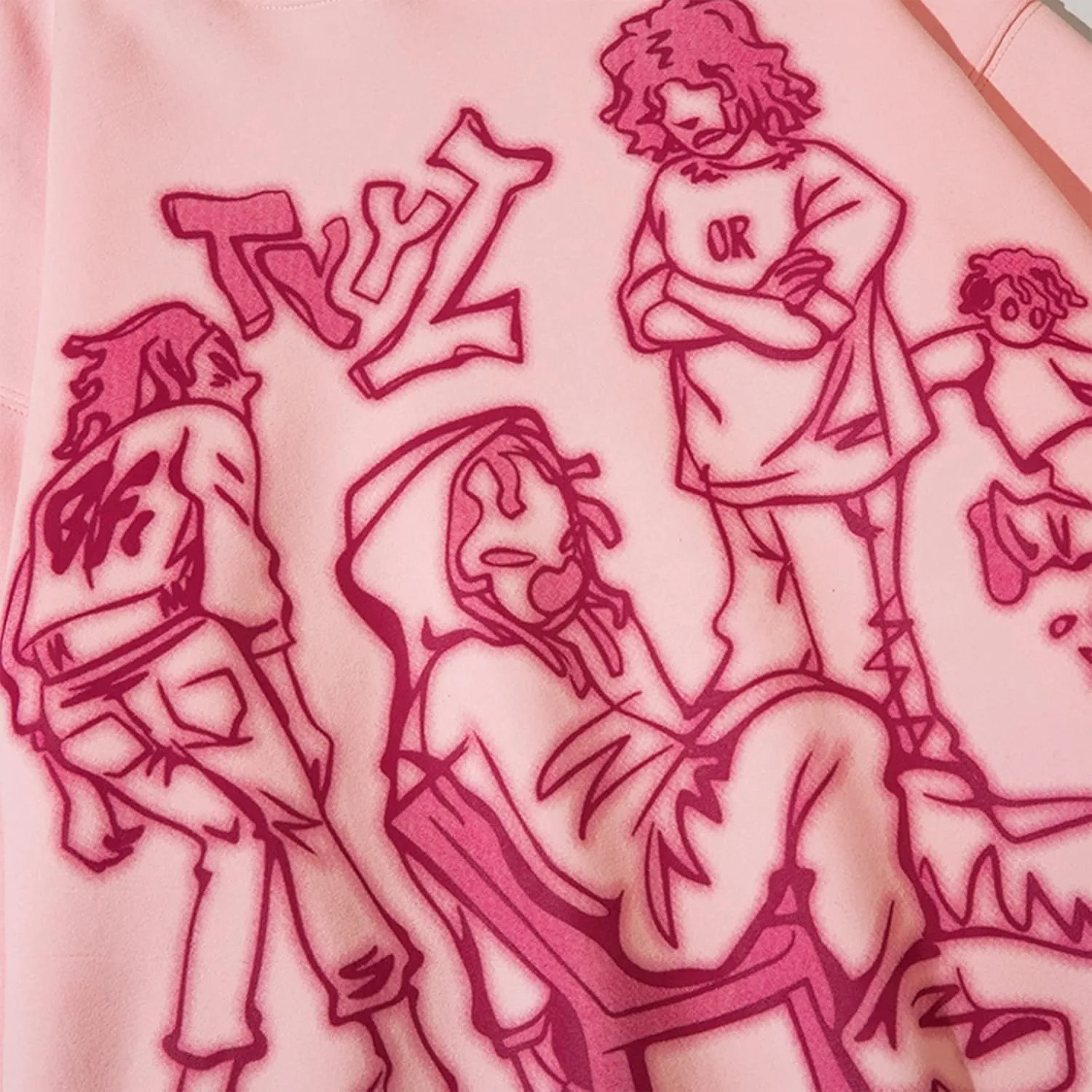 Y2k Hoodie for Women Men Fashion Carton Hoodie Retro Vintage Casual Hip Hop Long Sleeve Halajuku Sweatshirt