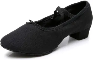 YKXLM Canvas Jazz Slip-On Dance Shoes for Adult Women,Model MFFBJSX