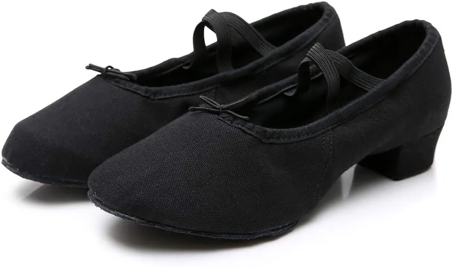 YKXLM Canvas Jazz Slip-On Dance Shoes for Adult Women,Model MFFBJSX