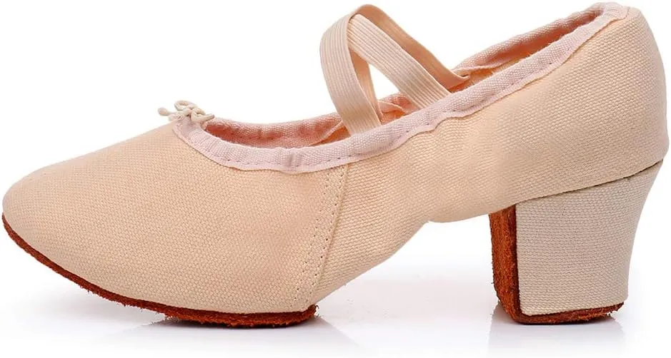 YKXLM Canvas Jazz Slip-On Dance Shoes for Adult Women,Model MFFBJSX