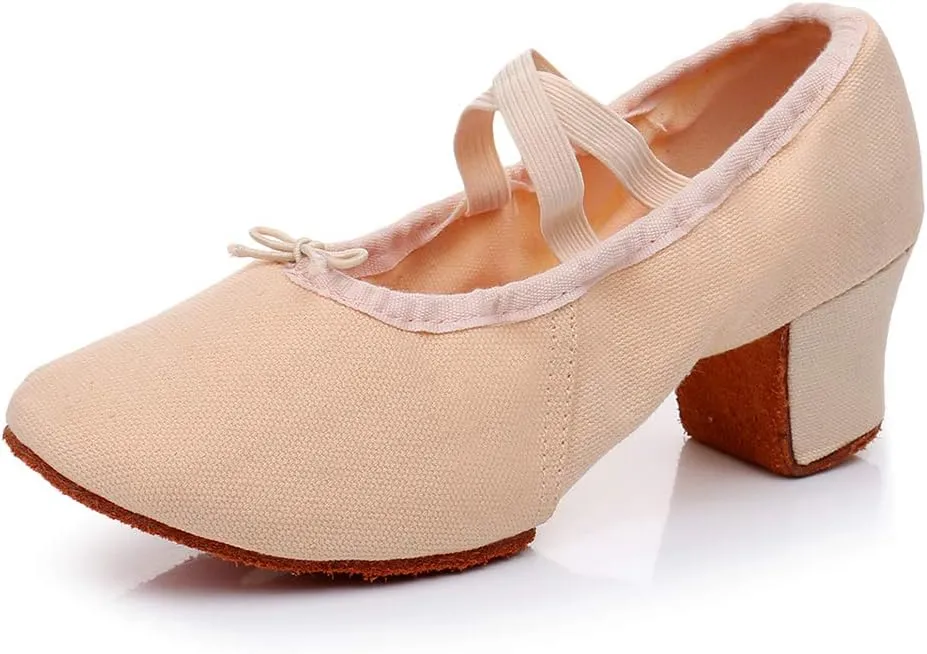 YKXLM Canvas Jazz Slip-On Dance Shoes for Adult Women,Model MFFBJSX