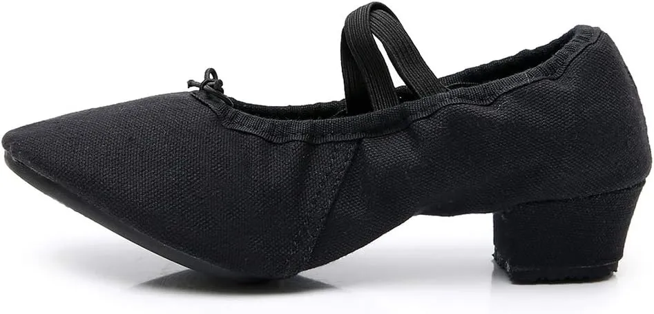 YKXLM Canvas Jazz Slip-On Dance Shoes for Adult Women,Model MFFBJSX