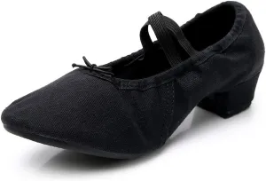 YKXLM Canvas Jazz Slip-On Dance Shoes for Adult Women,Model MFFBJSX