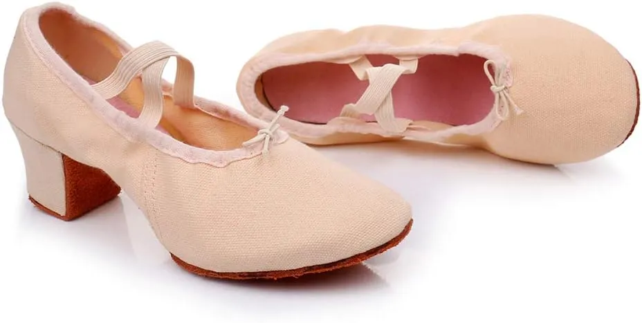 YKXLM Canvas Jazz Slip-On Dance Shoes for Adult Women,Model MFFBJSX