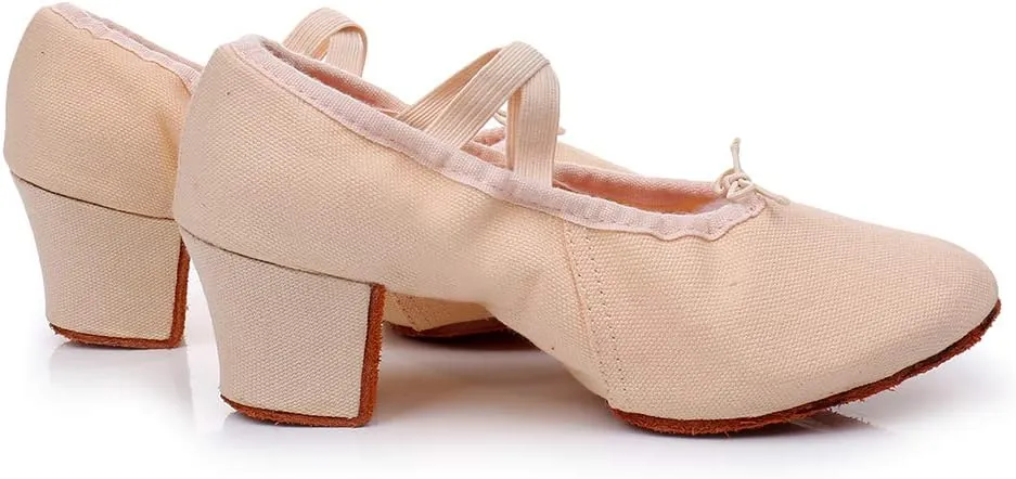 YKXLM Canvas Jazz Slip-On Dance Shoes for Adult Women,Model MFFBJSX