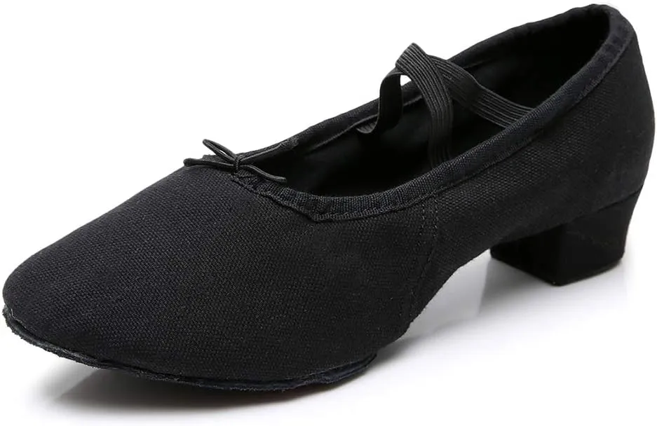 YKXLM Canvas Jazz Slip-On Dance Shoes for Adult Women,Model MFFBJSX