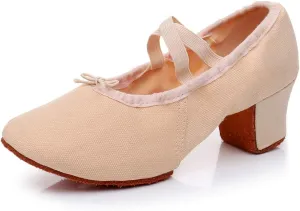 YKXLM Canvas Jazz Slip-On Dance Shoes for Adult Women,Model MFFBJSX