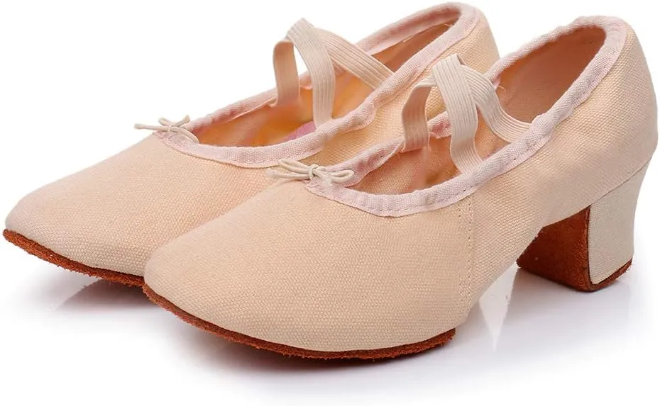 YKXLM Canvas Jazz Slip-On Dance Shoes for Adult Women,Model MFFBJSX