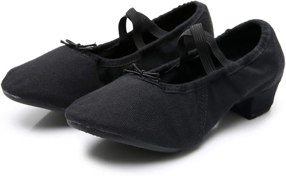 YKXLM Canvas Jazz Slip-On Dance Shoes for Adult Women,Model MFFBJSX