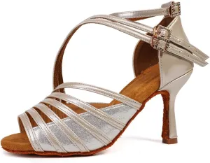 YKXLM Latin Dance Shoes Women Latin Ballroom Dance Shoes Women Performance Social Wedding Dance Shoes,Model AS-7012