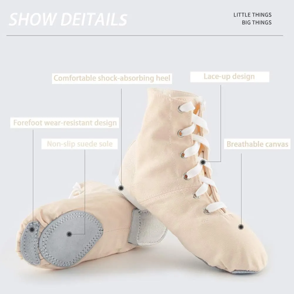 YKXLM Women's Breathable Canvas Jazz Dance Shoes Lady Latin Tango Ballroom Dance Shoes,Model TJGBFBJS